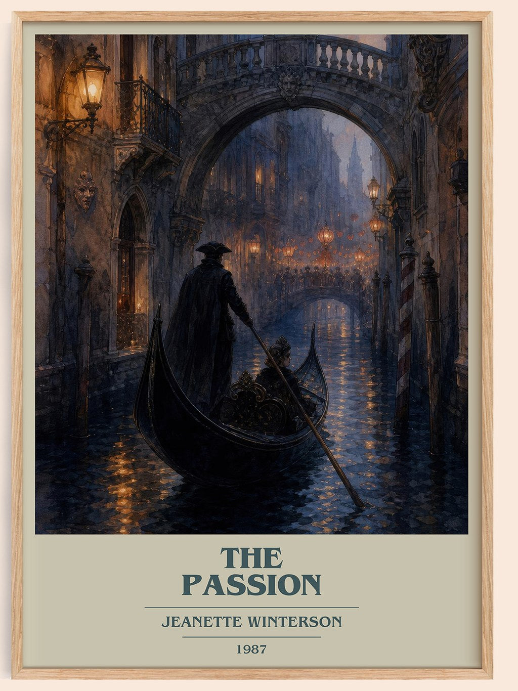 The passion book cover book poster by Jeanette Winterson – framed literary art print