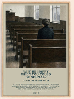 Why Be Happy When You Could Be Normal? Bookish Wall Art – J. Winterson – image 1