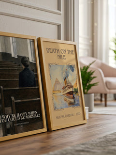 Why Be Happy When You Could Be Normal? watercolour print framed by window – literary home decor