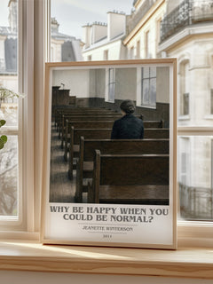 Why Be Happy When You Could Be Normal? book cover poster colour and style options – Jeanette Winterson book art