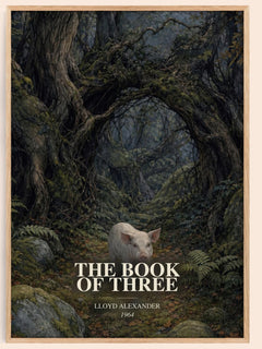 The Book Of Three watercolour book poster by Lloyd Alexander – framed literary art print