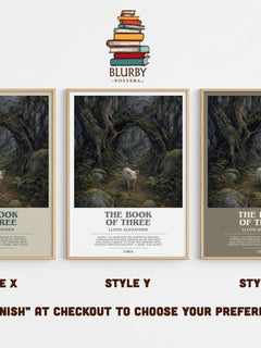 The Book Of Three bookish print in frame leaning in hallway – fantasy wall art