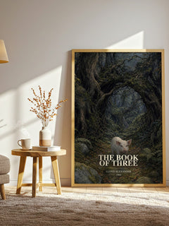 The Book Of Three watercolour print in frame leaning in hallway – fantasy wall art
