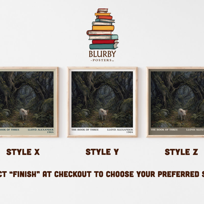The Book Of Three literary print in frame leaning in hallway – fantasy wall art