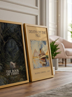 The Book Of Three watercolour print framed by window – literary home decor