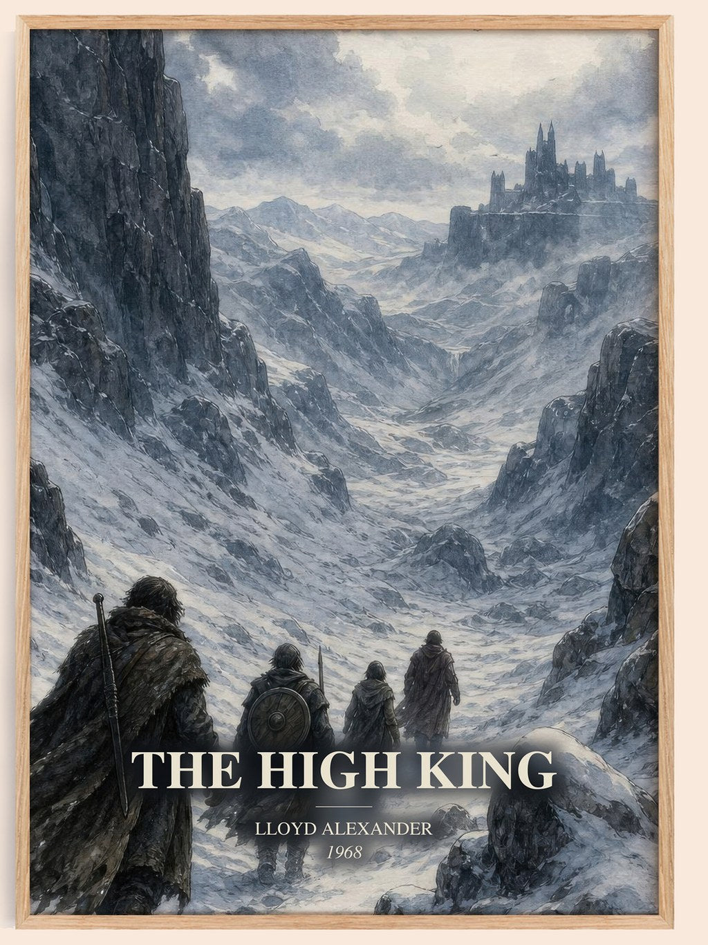 The High King watercolour book poster by Lloyd Alexander – framed literary art print