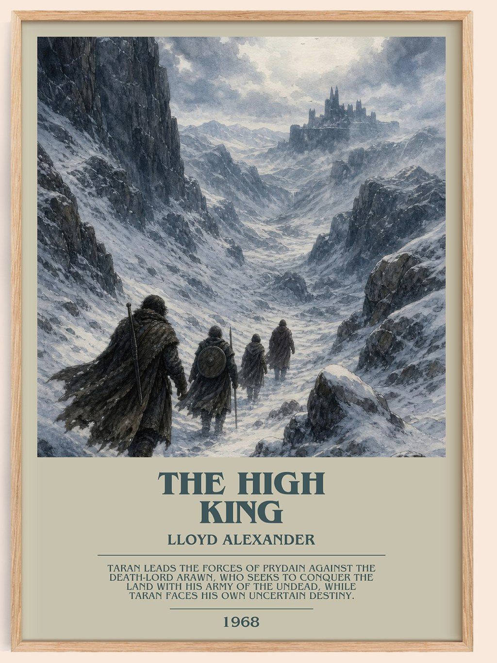 The High King bookish book poster by Lloyd Alexander – framed literary art print