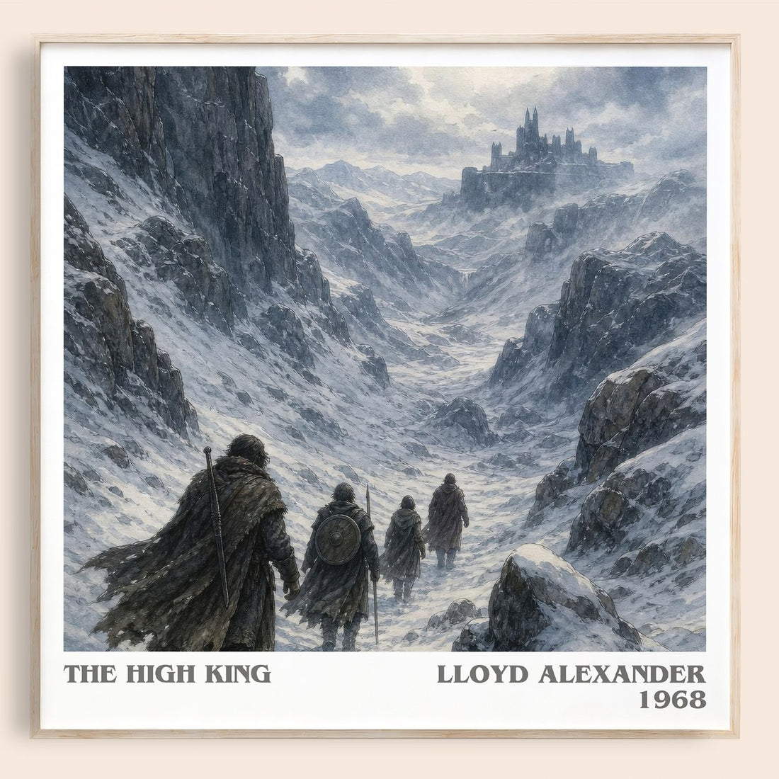 The High King literary book poster by Lloyd Alexander – framed literary art print