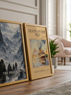 The High King watercolour print framed by window – literary home decor