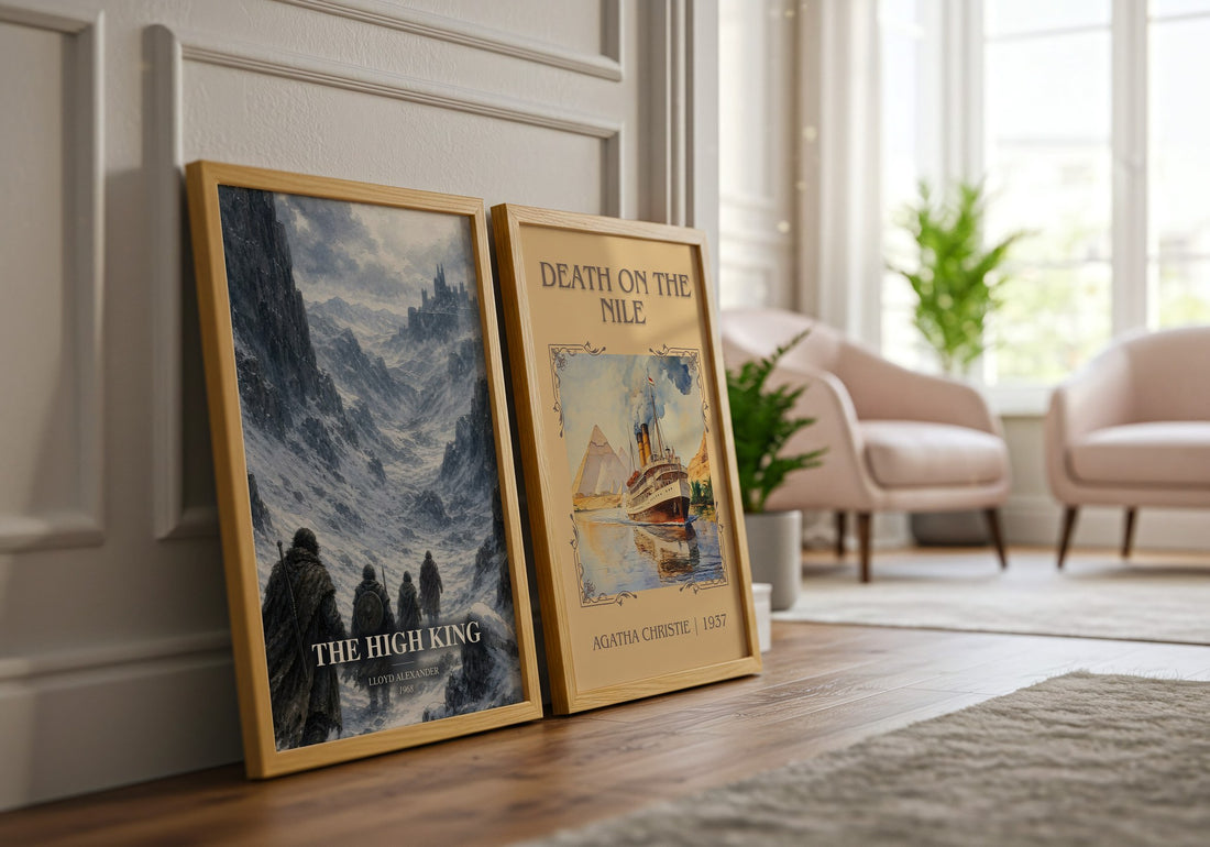 The High King watercolour print framed by window – literary home decor