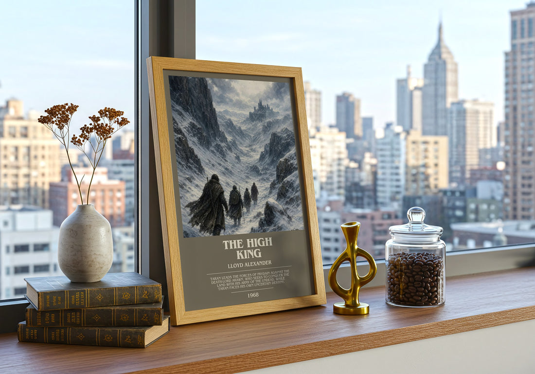The High King bookish print framed by window – literary home decor