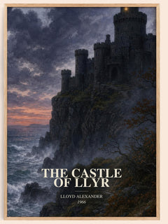 The Castle of Llyr watercolour book poster by Lloyd Alexander – framed literary art print