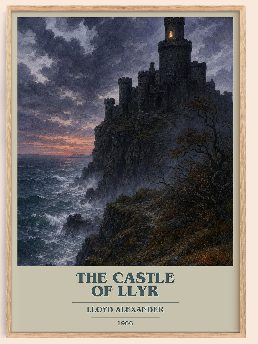 The Castle of Llyr book cover book poster by Lloyd Alexander – framed literary art print