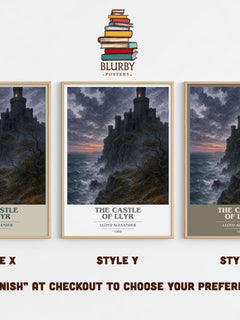 The Castle of Llyr Book Cover Poster by Lloyd Alexander – Style X, Y and Z side by side – choose your finish