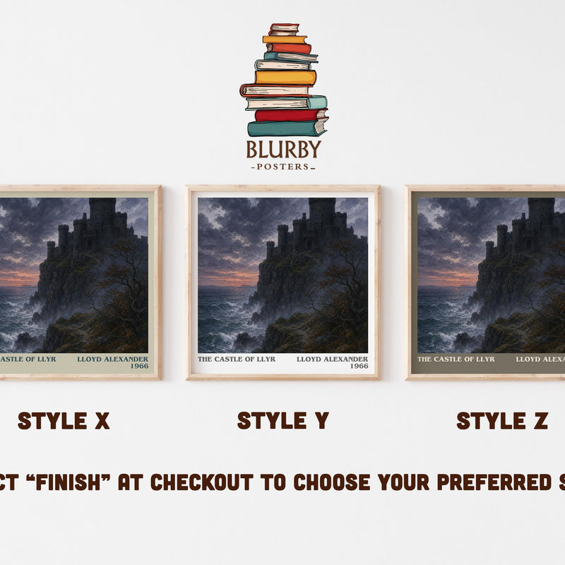 The Castle of Llyr literary print in frame leaning in hallway – fantasy wall art