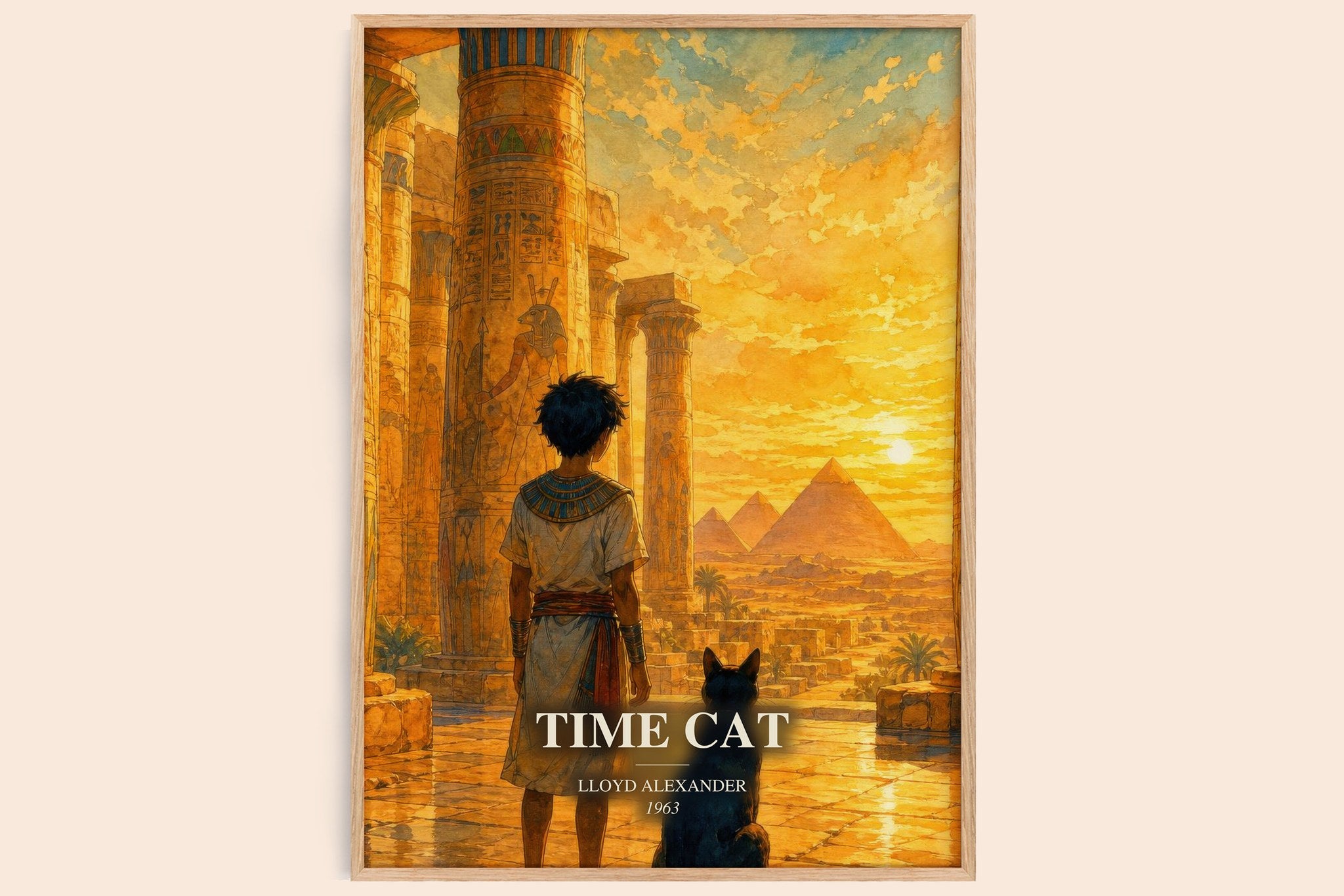 Time Cat Book Watercolour Illustration by Lloyd Alexander