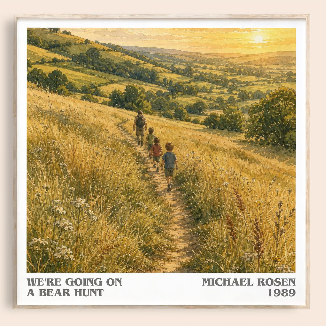 We're Going on a Bear Hunt literary book poster by Michael Rosen – framed literary art print