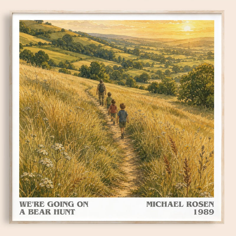 We're Going on a Bear Hunt literary book poster by Michael Rosen – framed literary art print