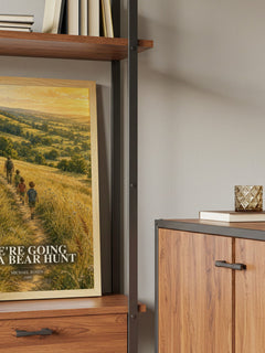 We're Going on a Bear Hunt book watercolour illustration paper finish options – matte satin gloss