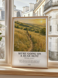 We're Going on a Bear Hunt bookish poster colour and style options – Michael Rosen book art