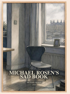 Michael Rosen's sad book watercolour book poster by Michael Rosen – framed literary art print