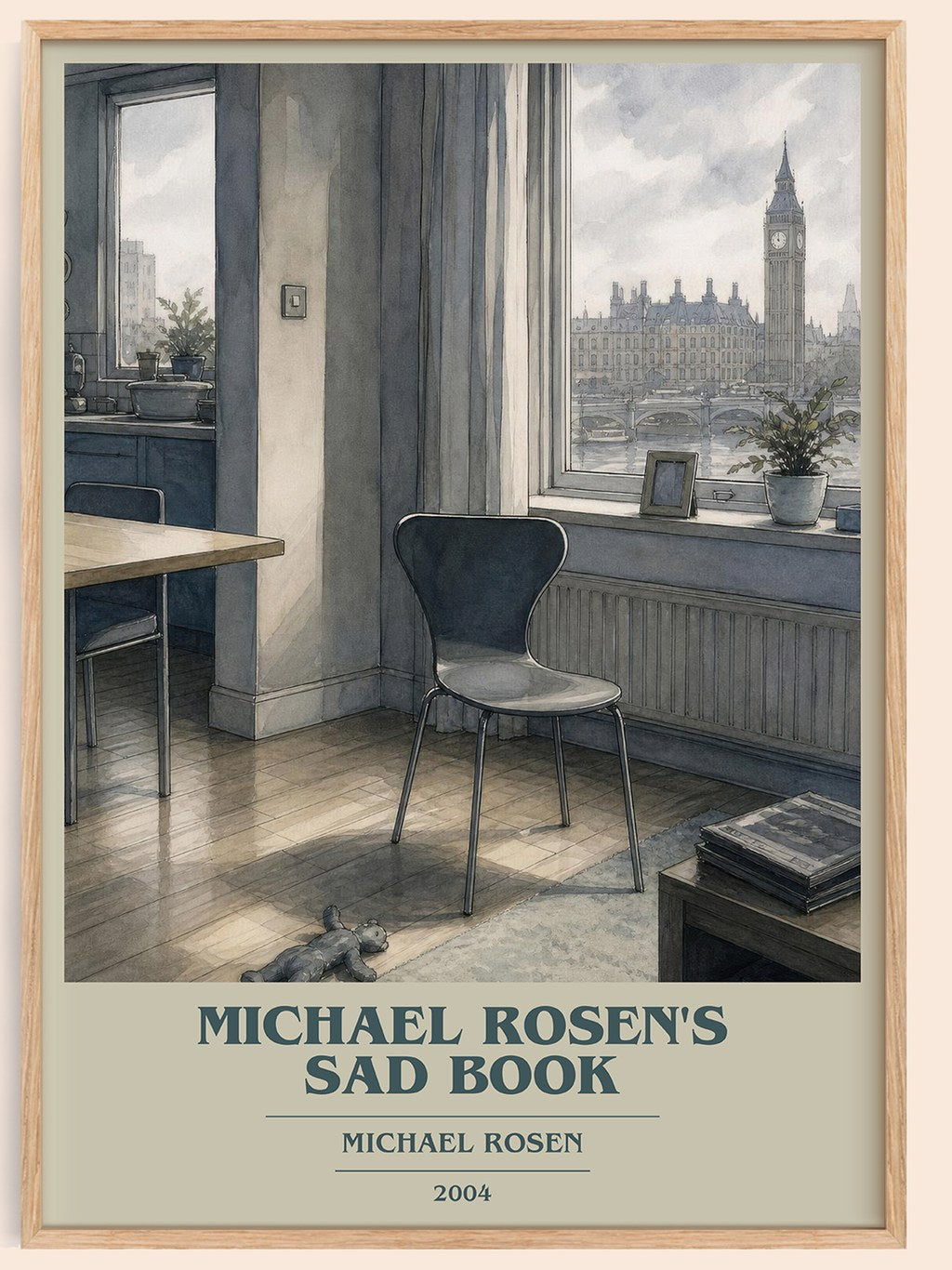 Michael Rosen's sad book book cover book poster by Michael Rosen – framed literary art print