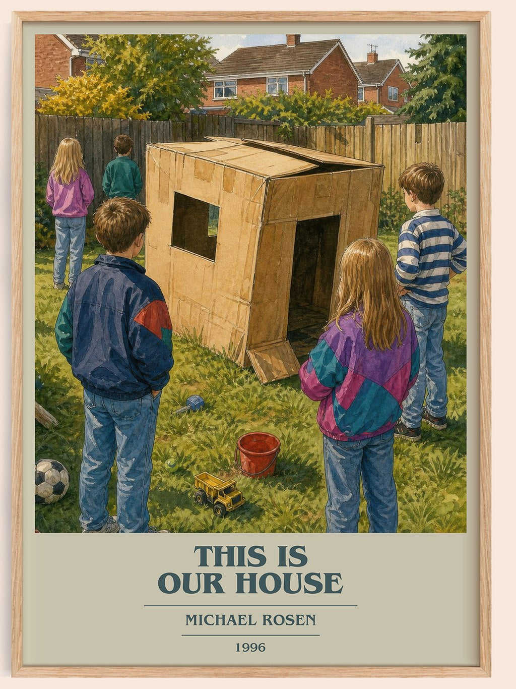 This is our house book cover book poster by Michael Rosen – framed literary art print