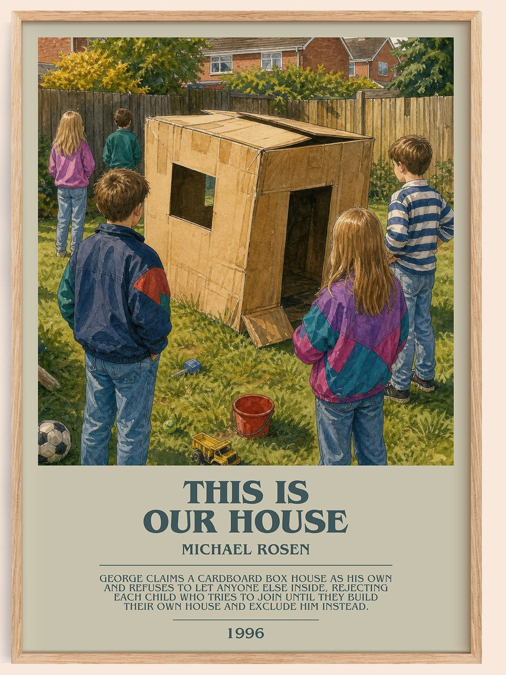 This is our house bookish book poster by Michael Rosen – framed literary art print