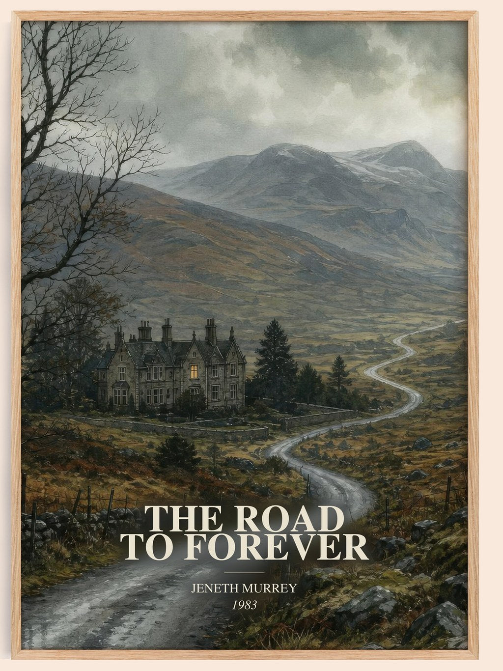 The road to forever watercolour book poster by Jeneth Murrey – framed literary art print