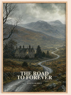 The road to forever watercolour book poster by Jeneth Murrey – framed literary art print