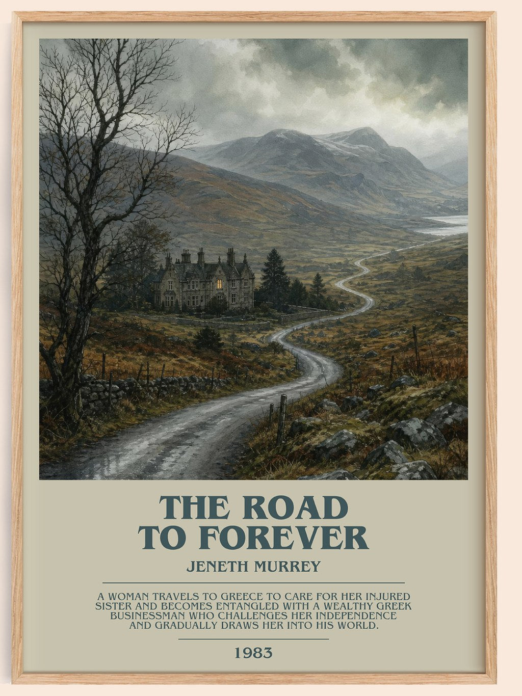 The road to forever bookish book poster by Jeneth Murrey – framed literary art print