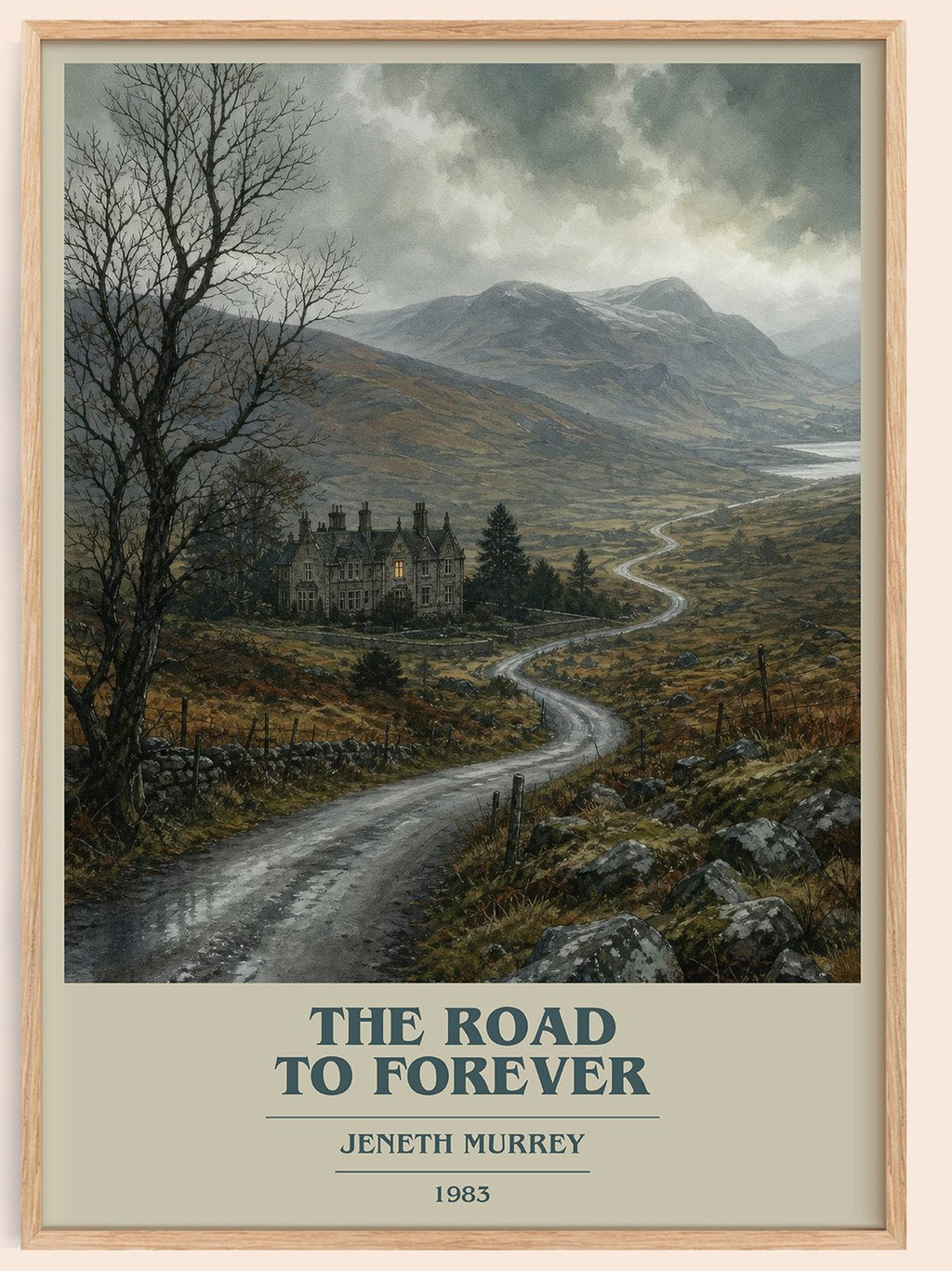 The road to forever book cover book poster by Jeneth Murrey – framed literary art print