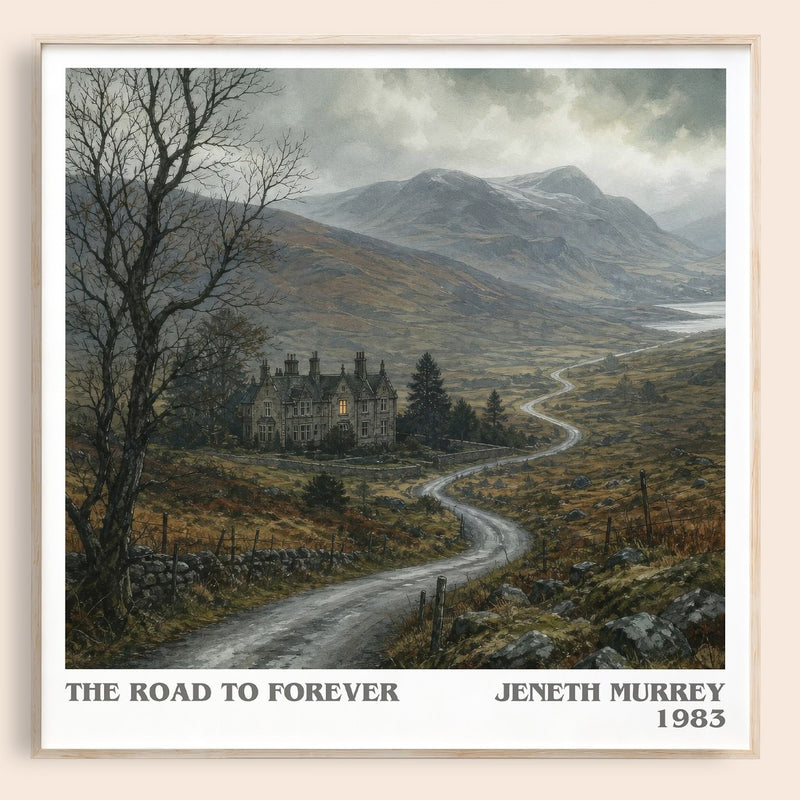 The road to forever literary book poster by Jeneth Murrey – framed literary art print