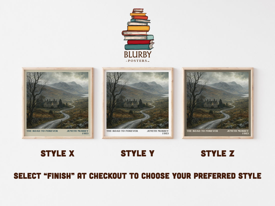 The road to forever literary print in frame leaning in hallway – romance wall art (mockup)