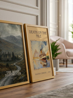 The road to forever watercolour print framed by window – literary home decor