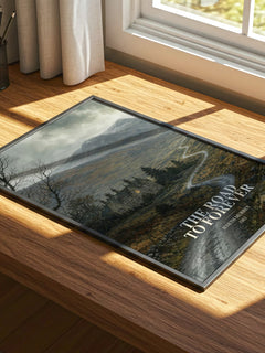 The road to forever watercolour book poster framed on wall – romance wall art