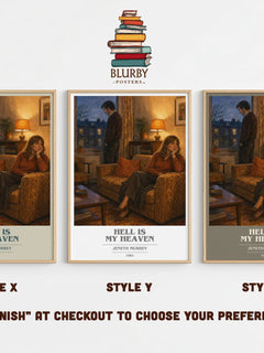 Hell is my heaven book cover print in frame leaning in hallway – romance wall art