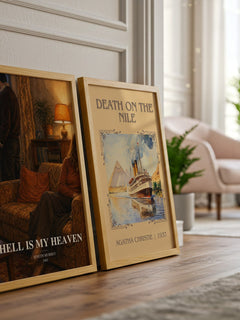 Hell is my heaven watercolour print framed by window – literary home decor