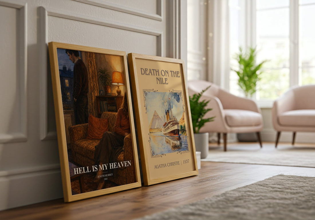 Hell is my heaven watercolour print framed by window – literary home decor