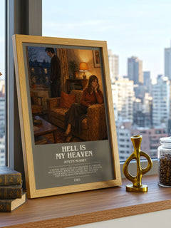Hell is my heaven bookish print framed by window – literary home decor
