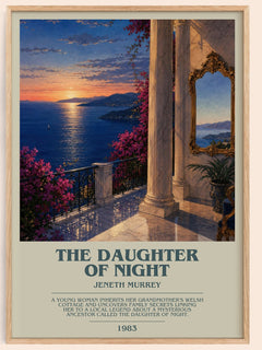 The daughter of night bookish book poster by Jeneth Murrey – framed literary art print