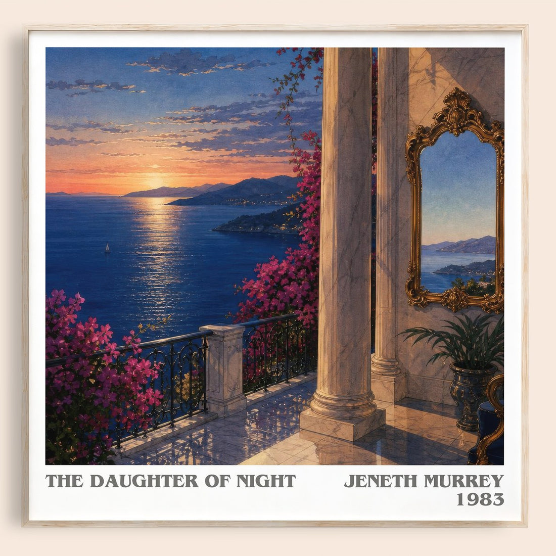The daughter of night literary book poster by Jeneth Murrey – framed literary art print
