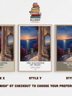 The daughter of night book cover print in frame leaning in hallway – romance wall art