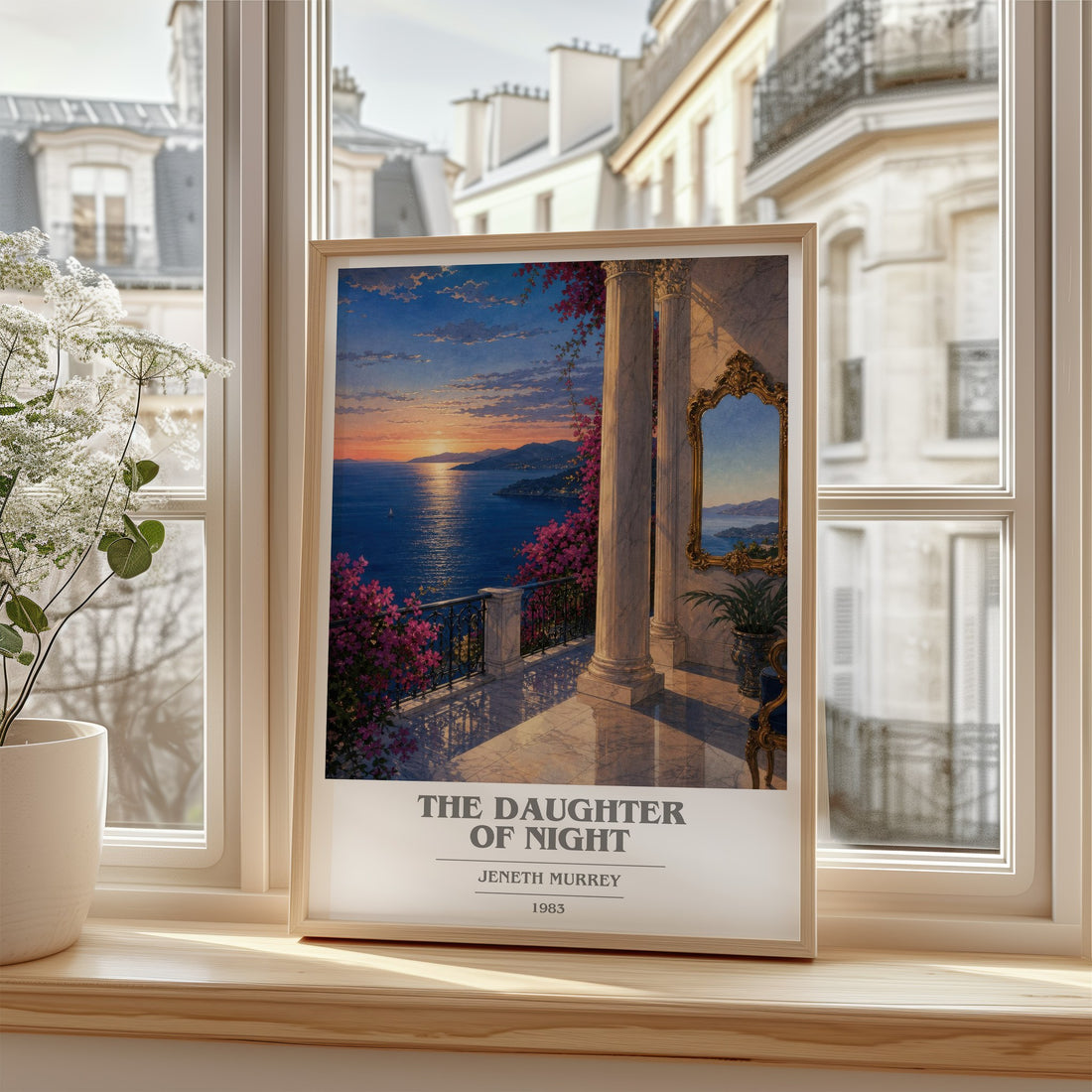 The daughter of night book cover poster colour and style options – Jeneth Murrey book art