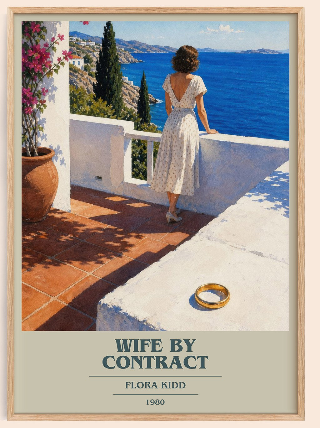 Wife by Contract book cover book poster by Flora Kidd – framed literary art print
