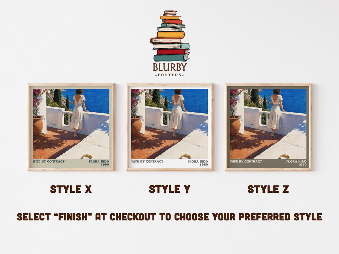 Wife by Contract literary print in frame leaning in hallway – romance wall art (mockup)