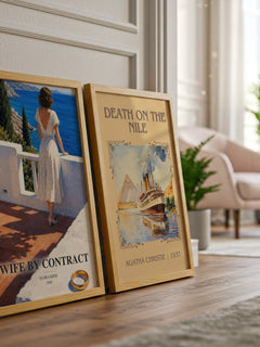 Wife by Contract watercolour print framed by window – literary home decor