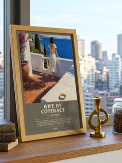 Wife by Contract bookish print framed by window – literary home decor