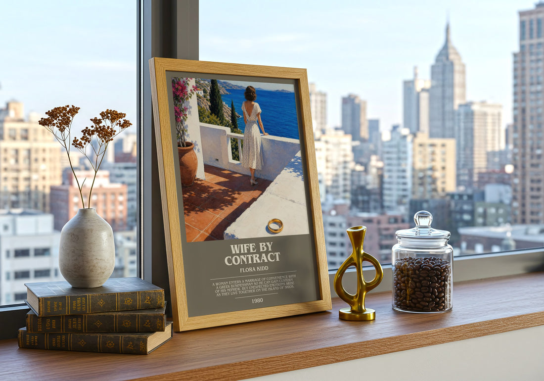 Wife by Contract bookish print framed by window – literary home decor