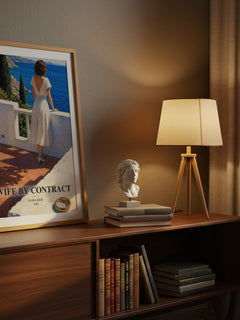 Wife by Contract watercolour print on bookshelf – Flora Kidd fan gift
